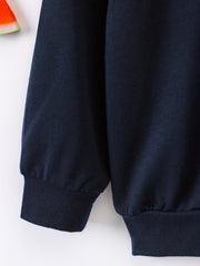 Boys Racing Car Print Sweatshirt Long Sleeve Crew Neck Tops