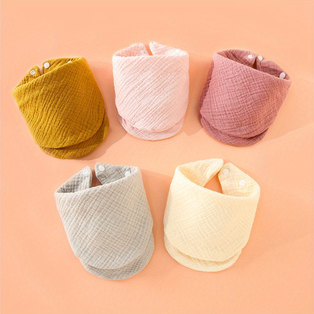 5pcs Baby Gauze Bibs Scarf 100 Cotton Square Towel Handkerchief