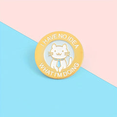 Cartoon Cat Zinc Alloy Brooch for Backpacks