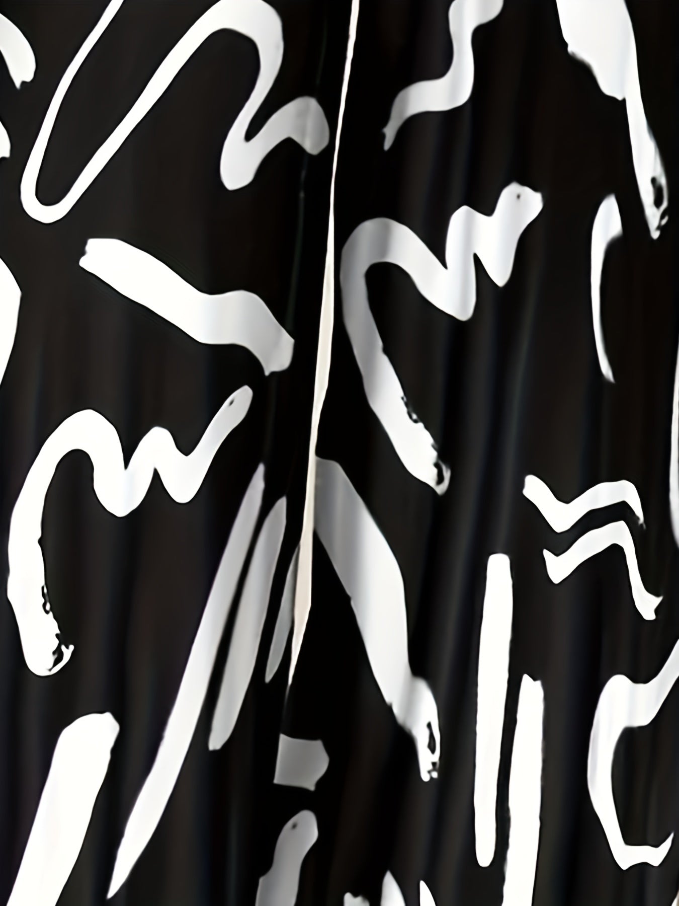  Graffiti Print Wide Leg Casual Pants
