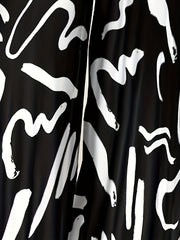  Graffiti Print Wide Leg Casual Pants