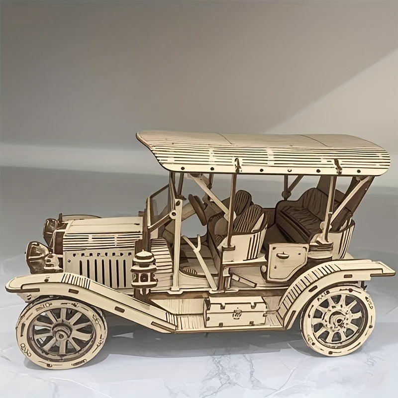 3D Wooden Retro Car DIY Puzzle Display Pieces