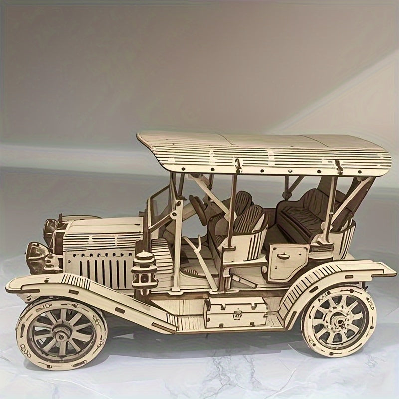 3D Wooden Retro Car DIY Puzzle Display Pieces