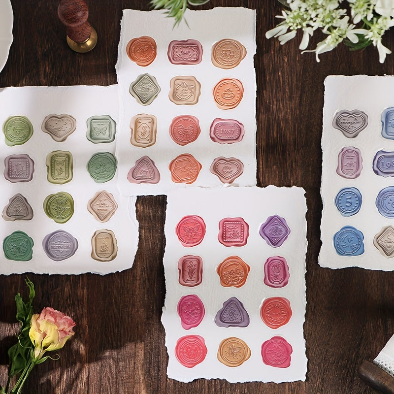 40pc Retro Wax Stickers Envelope Seals DIY Materials