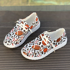 Women's Sports Pattern Lace-up Skate Shoes