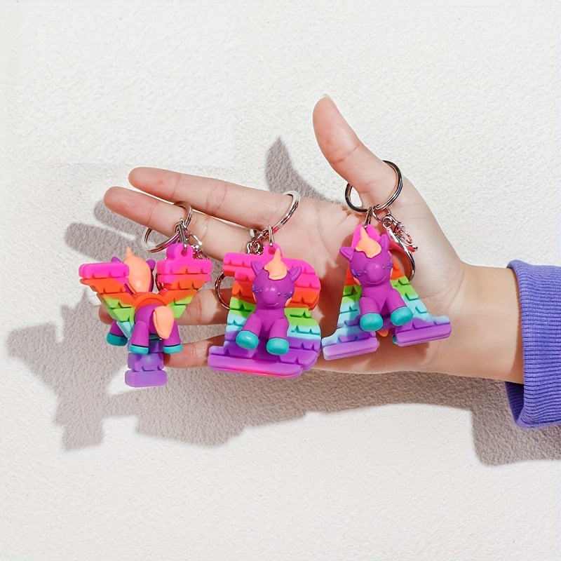 Unicorn Alphabet Keychain LGBTQ Pride Animal Key Ring Purse Bag Ornament