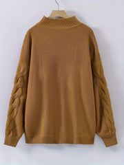  Casual Sweater Women's Plus Cable Long Sleeve Pullover