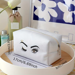 Crown Eyes Pattern Cosmetic Bag Women Toiletry Makeup Brush Zipper Pouch