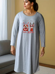  Christmas Lounge Dress Women's Plus Christmas Puppy Graphic