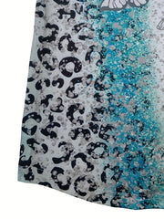Cutout Butterfly Print Halter Neck Top Sleeveless Summer Casual