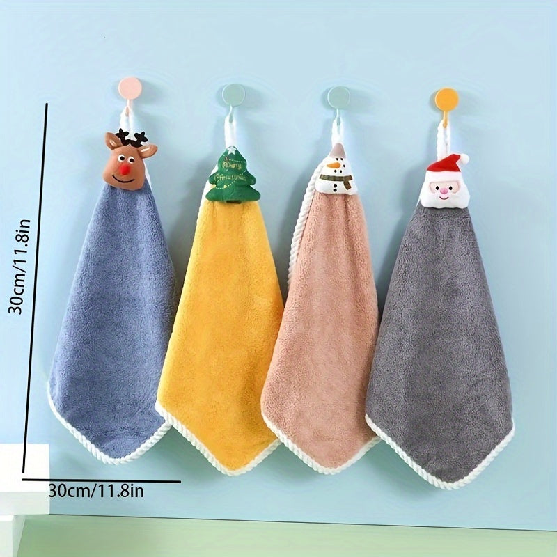 Christmas Cartoon Towel Water Absorbent Hanging Towel