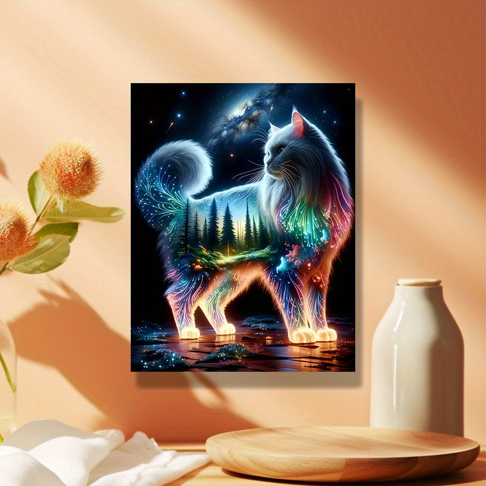 Luminous Cat Acrylic Painting Kit 40x50 Frameless DIY Art Set