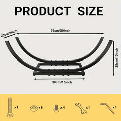 Outdoor Firewood Rack Curved Log Holder Heavy Duty