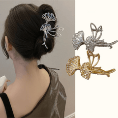 Ginkgo Leaf Claw Clip Silver Gold Hair Clip Large Shark Claw Thick Hair