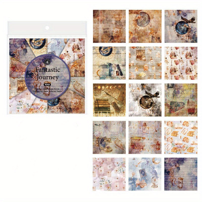 15pcs Retro Garbage Magazine Hand Account Background Decoration Set