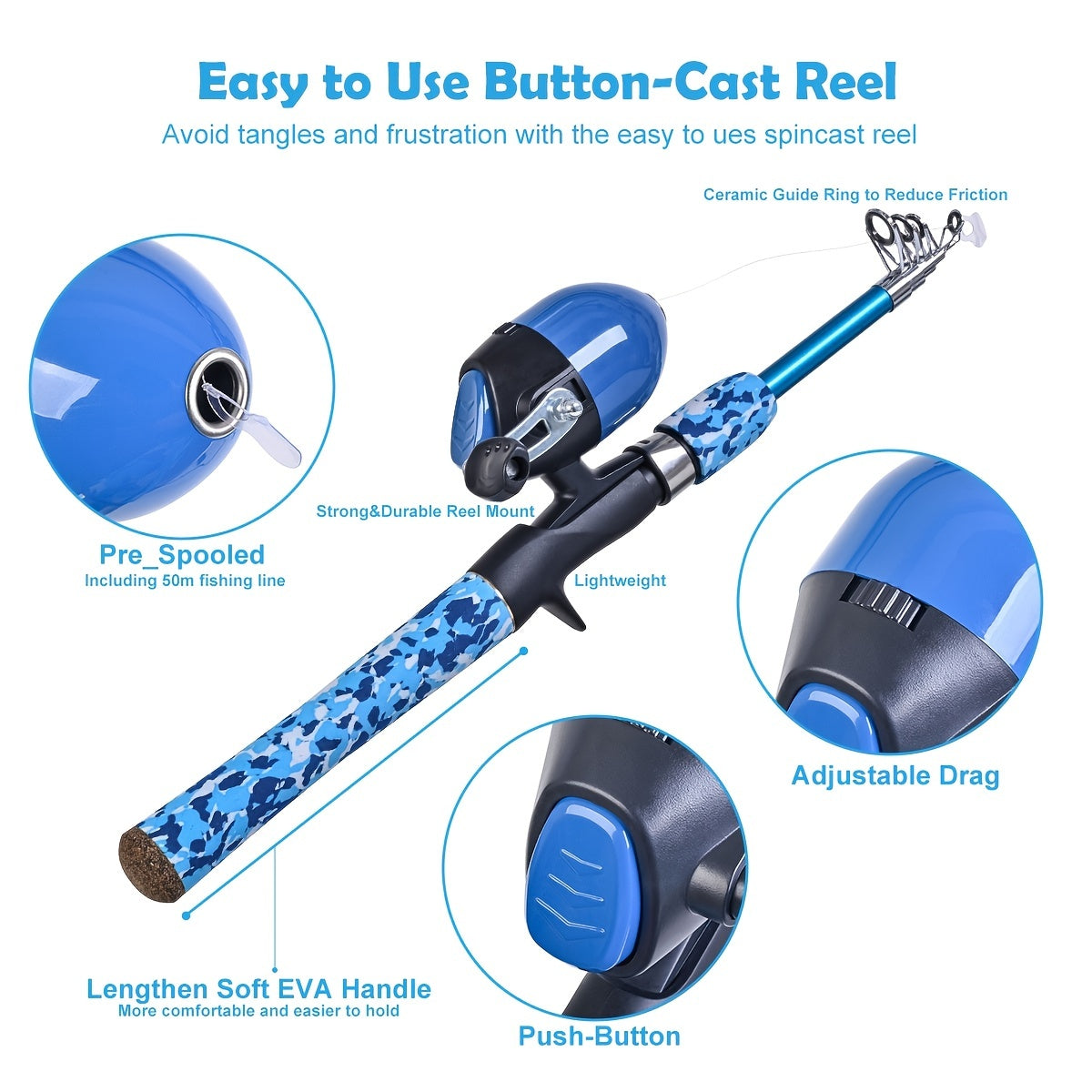 LEOFISHING Kids Fishing Pole Set for Boys Girls & Youth