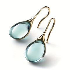 Men's Drop Shape Inlaid Opal Earrings - Four Colors Gemstone Earrings