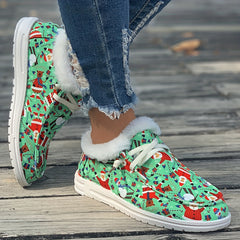 Women's Christmas Snow Boots Winter Plush Comfort Warm Flats