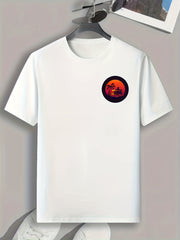 Summer Sunset Pattern Print Men's Comfy Sports T shirt Graphic Tee