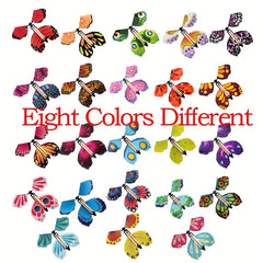 8pcs Magic Flying Butterfly Rubber Band Powered Surprise Boxes