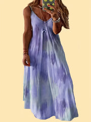  Leopard Print V Neck Cami Maxi Dress
