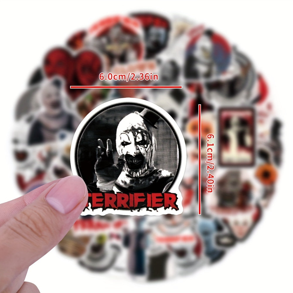 55 Terrifier Cartoon Sticker Pack for Laptops Water Bottles