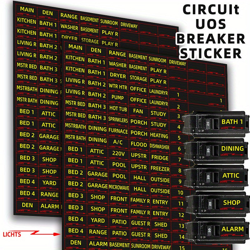 Circuit Breaker Sticker Set 129pcs Fuse Box Identification Reminder Sticker
