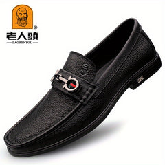 Men's Moc Toe Low Heel Loafers Non slip Slip On Shoes Spring Summer