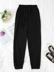 Skull Pattern Drawstring Joggers Casual Pants for Women