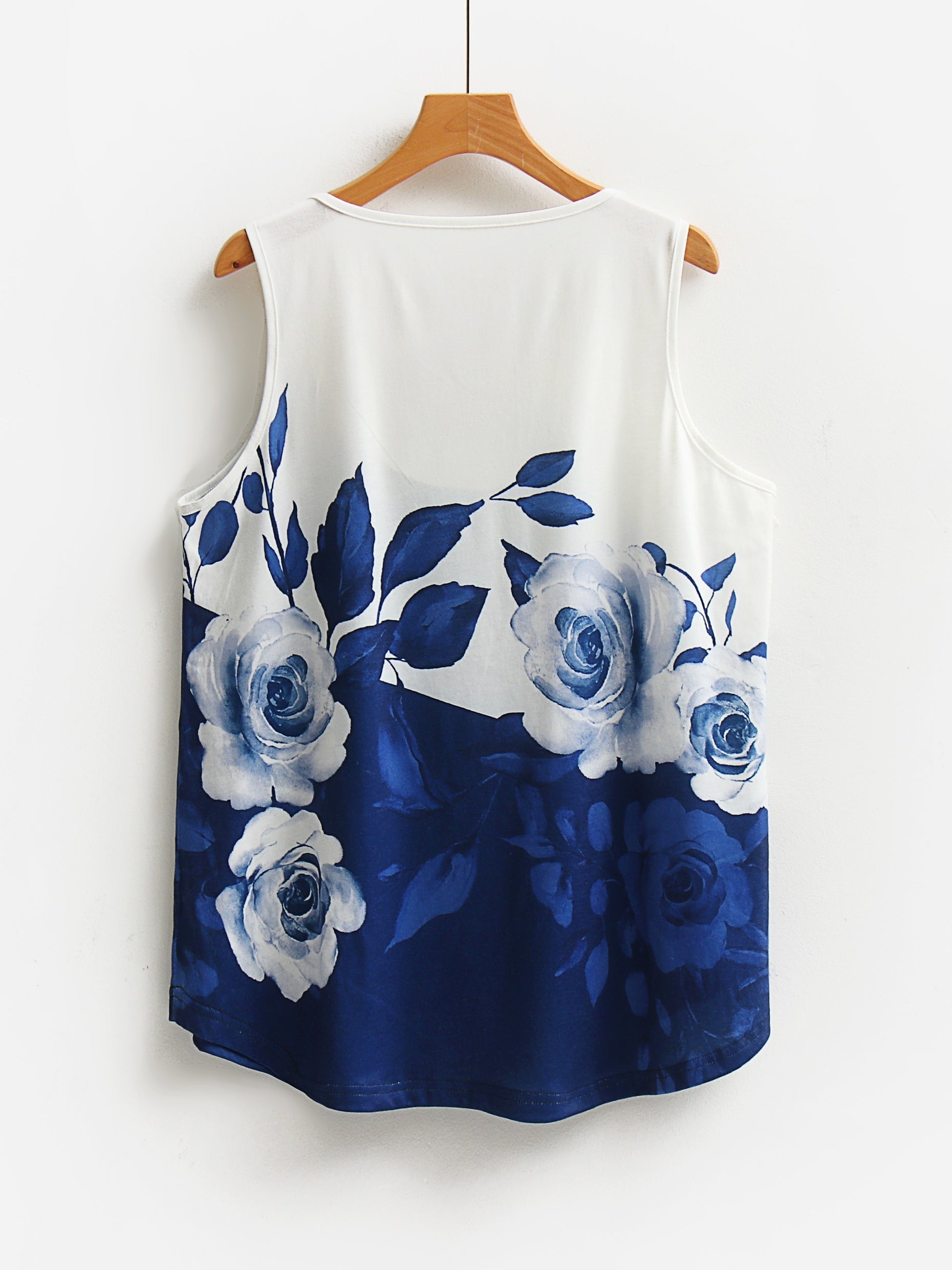  Floral Print V Neck Tank Top