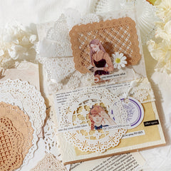 10pcs Hollow Lace Paper Shimmering Glitter DIY Decoration
