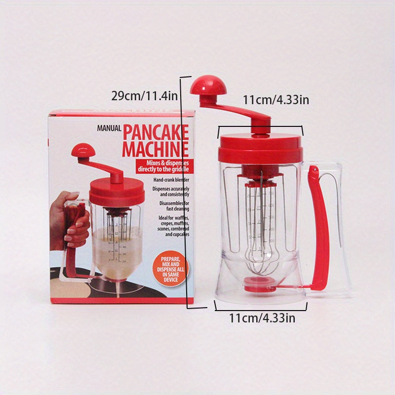 Hand Crank Pancake Batter Dispenser with 12 Silicone Muffin Cups