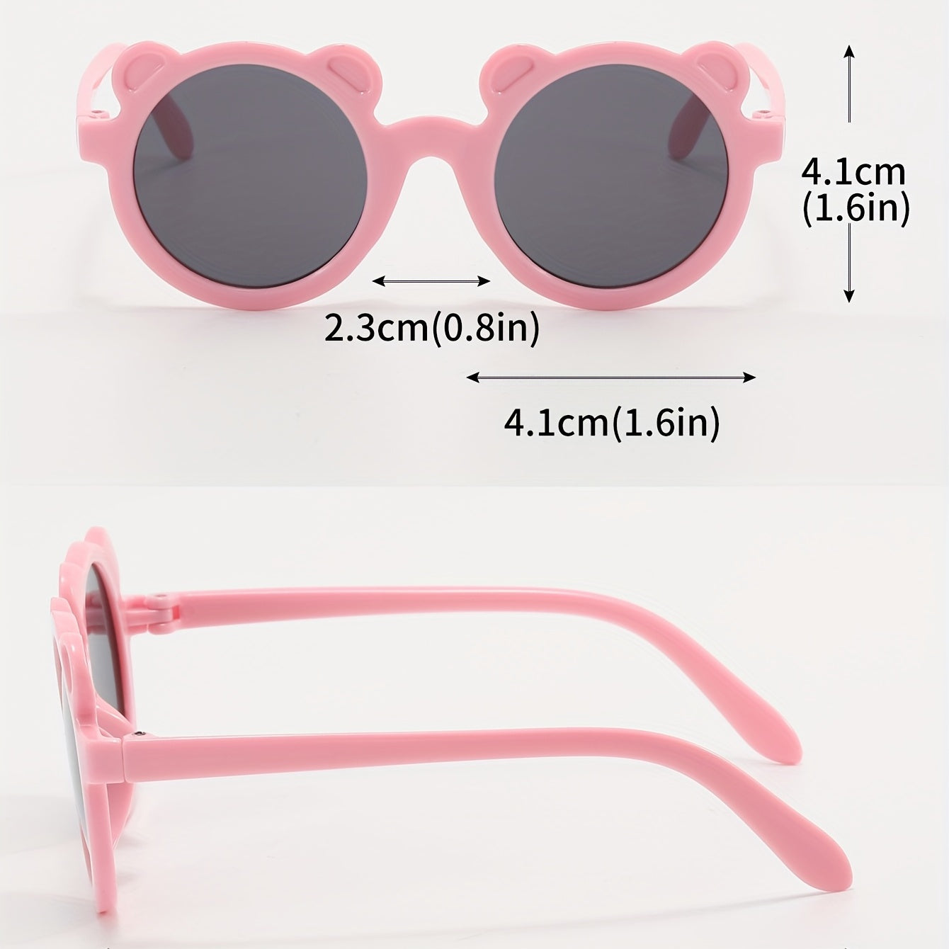 6 Pairs Kids Bear Ears Cartoon Sunglasses Decoration