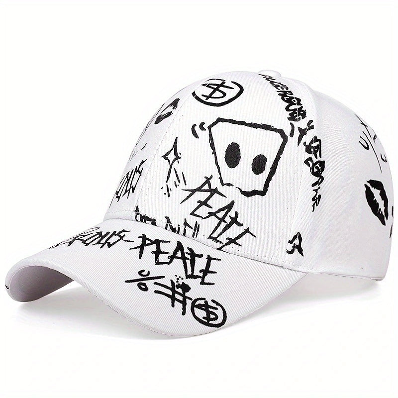 Mens Stone Print Baseball Cap Adjustable Casual Hat For Spring Autumn