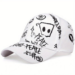 Mens Stone Print Baseball Cap Adjustable Casual Hat For Spring Autumn