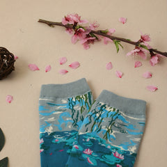 Landscape Print Socks Women's Stockings Mid Tube Socks