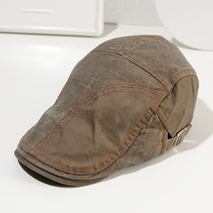 Men's Peaked Cap Sunshade Ventilated Hat Casual British Beret