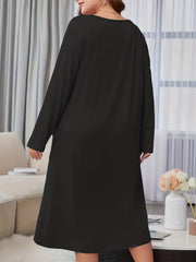  Lounge Dress Women's Plus Rugby Helmet & Letter Long Sleeve Nightdress