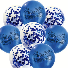 8pcs Set Happy Birthday Metal Latex Balloons Party Decoration