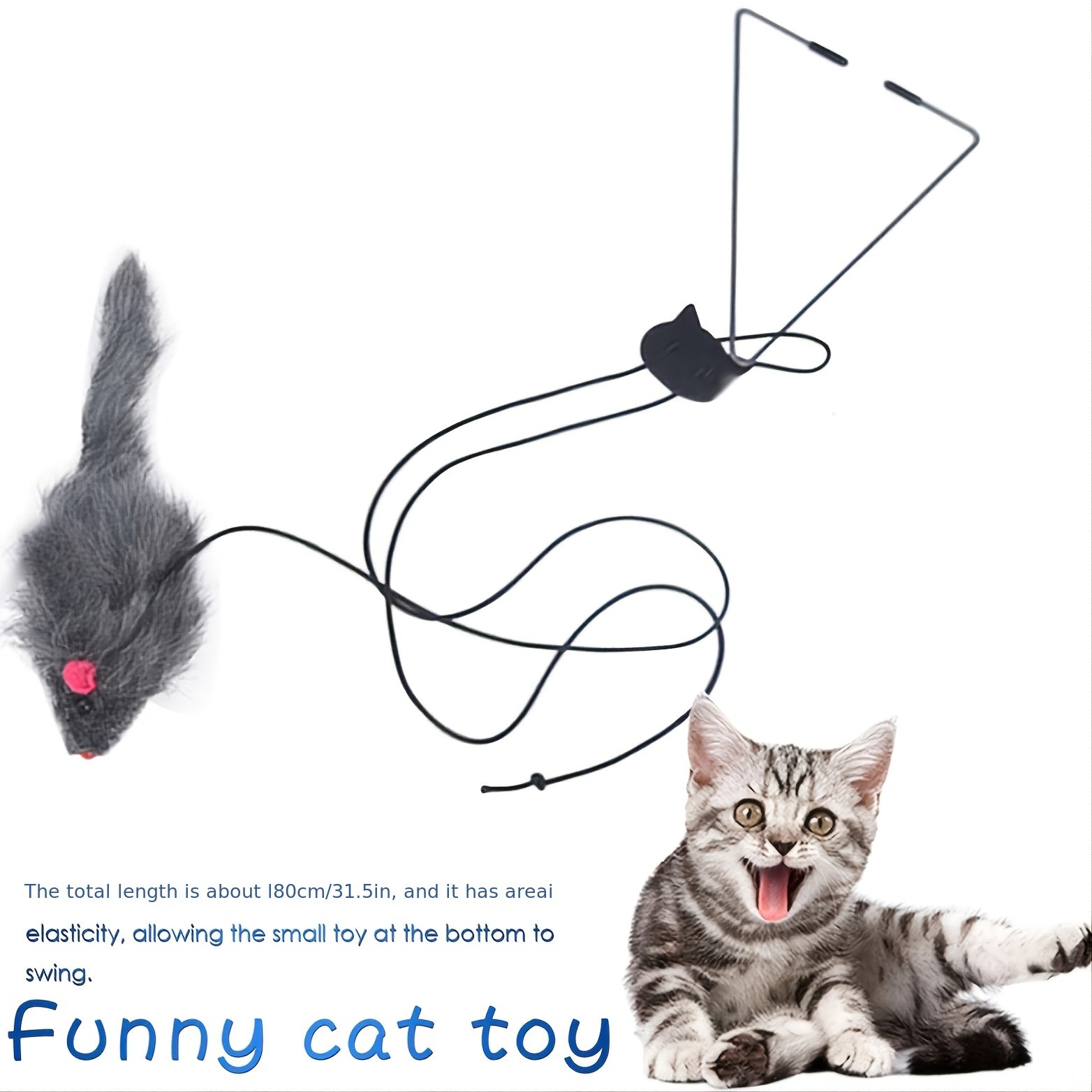 Interactive Door Hanging Cat Toy with Mouse Teaser
