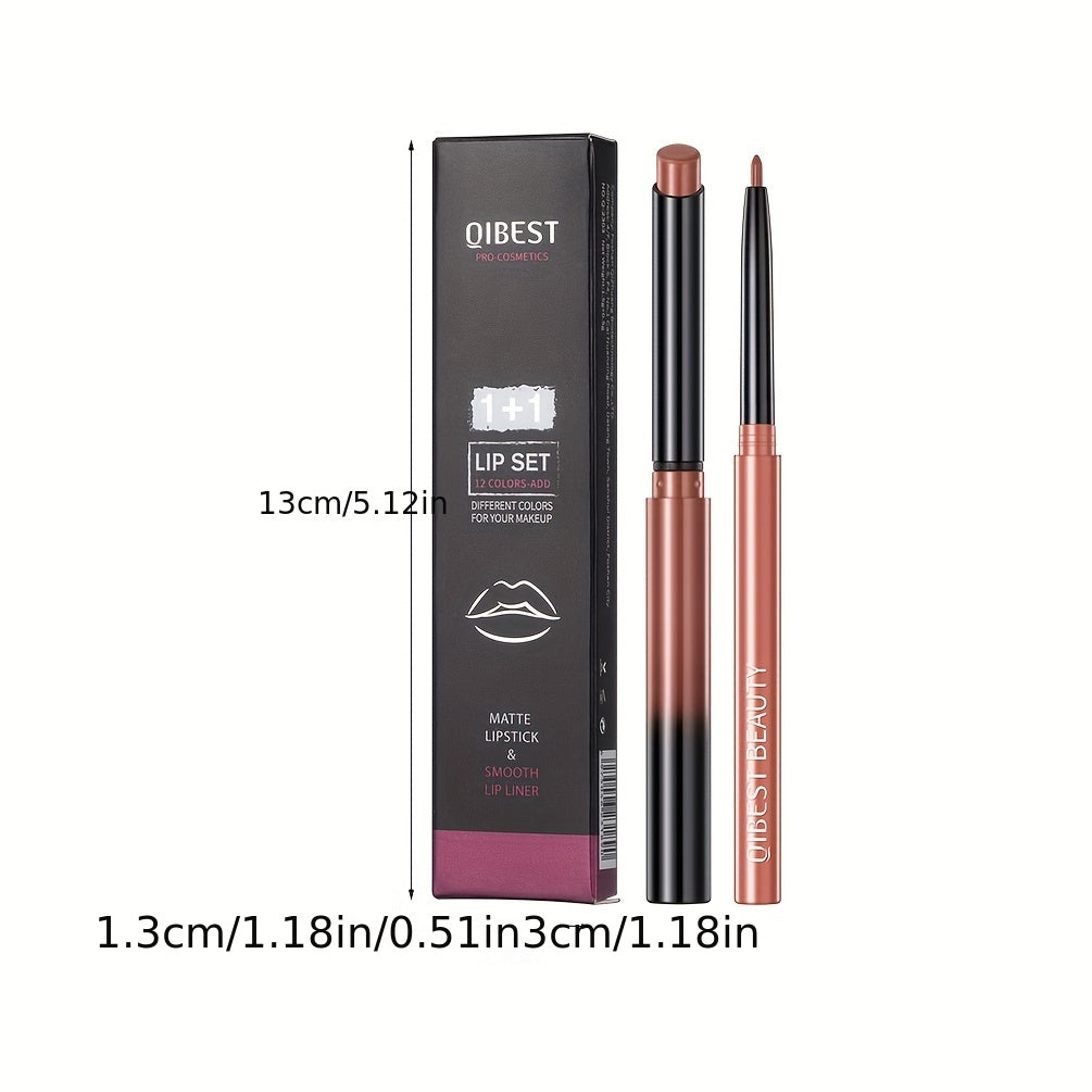 Matte Lip Liner Pencil Lipstick Set Colorfast Waterproof Nude Lip Liner
