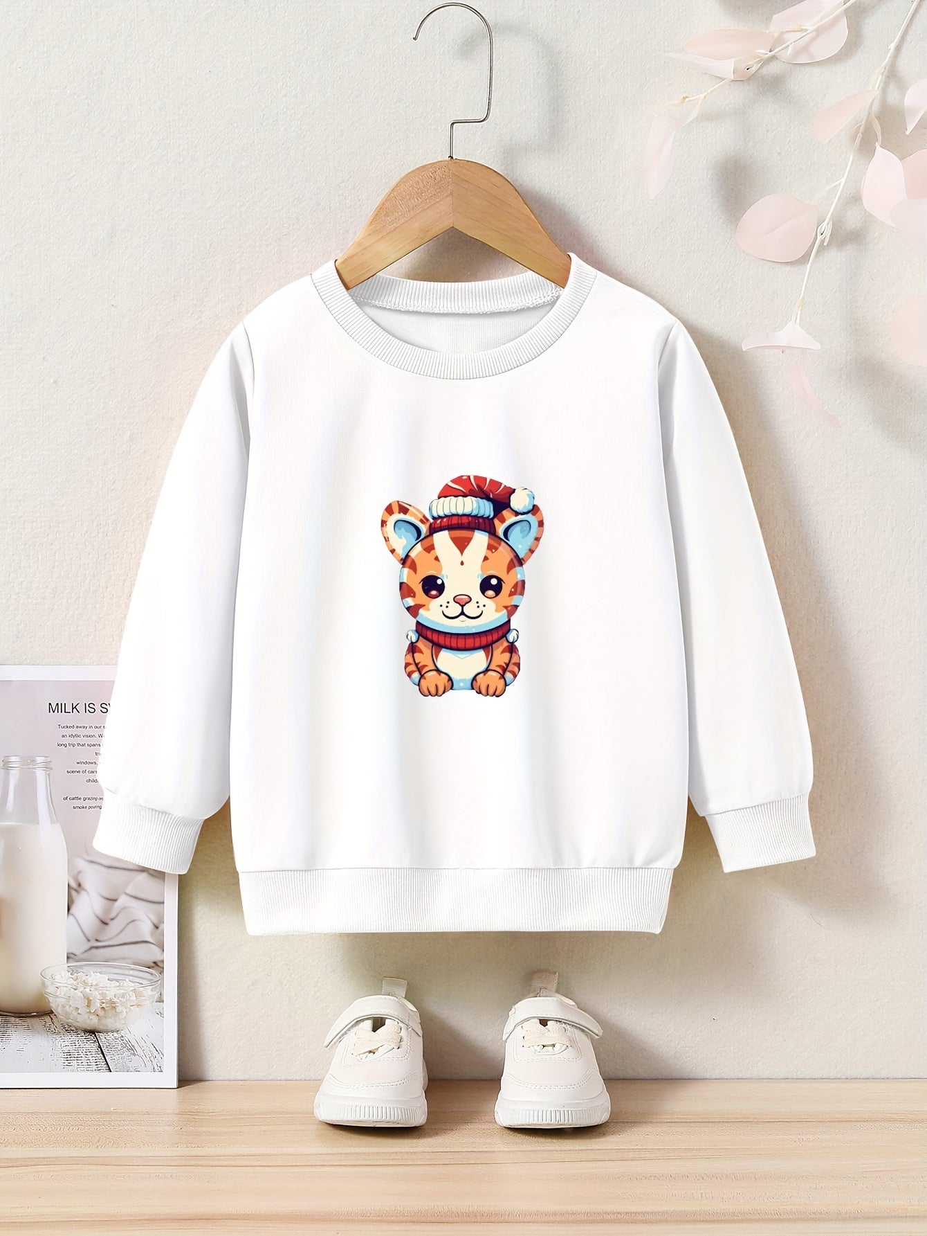OERYUI Christmas Kitty Sweatshirt Kids Gift