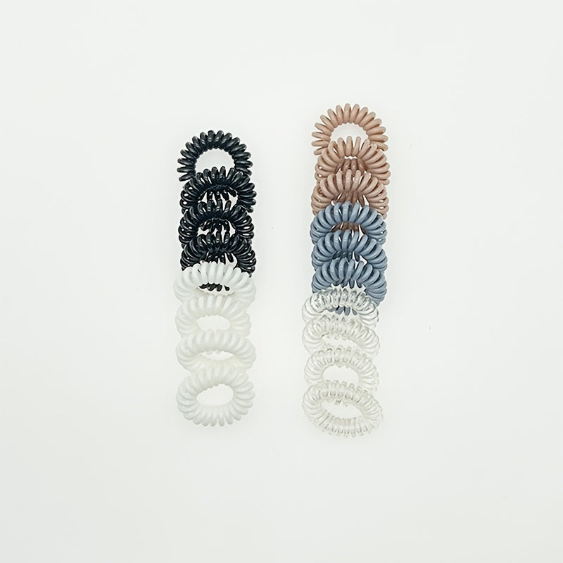 Spiral Coil Hair Ties for Thick Hair - Elastic Ponytail Holders - Waterproof