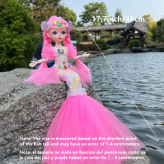 2pcs Mermaid Dolls Wedding Dress Set 3D Eyes Christmas Easter