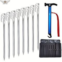 8pcs 420 Stainless Steel Ground Nails Set for Outdoor Camping Tent Canopy