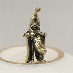Brass Mini Banana Man Keychain Pendant for Luggage