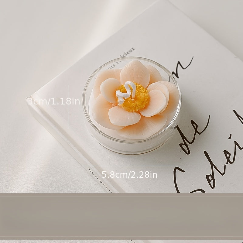 Flower-Shaped Glass Scented Candle - Christmas Birthday Gift