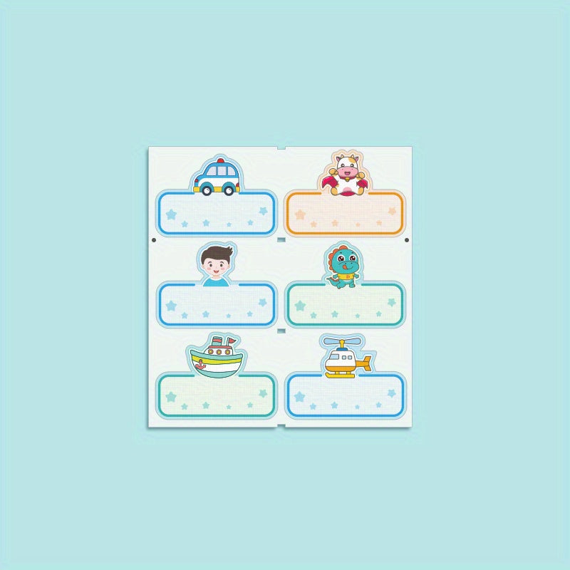 12pcs Boy Custom Name Stickers Waterproof 4.5x3cm Sewable Tag Clothes Bag Towel