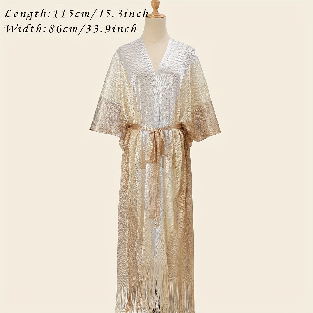 Hollow Out Sunscreen Fringed Long Shawl Lace Up Large Wraps