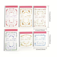 30pcs Flower Rebirth Plant Border Memo Pad DIY Decoration Material